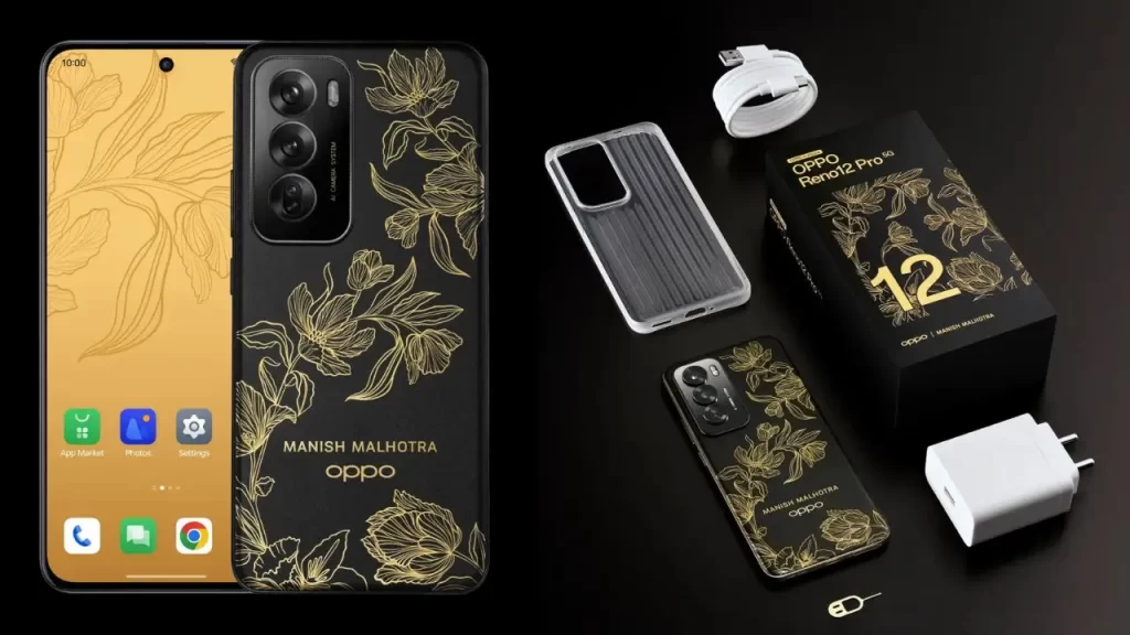 OPPO Reno12 Pro 5G Manish Malhotra Limited Edition Phone & Box