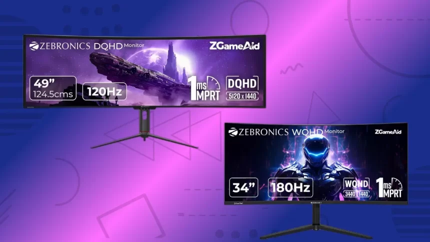 Zebronics Launches New Series of Curved Gaming Monitors ZEB-N49A, ZEB-N34A, and ZEB-N30A