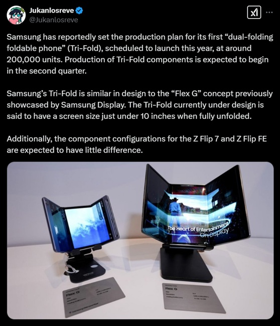 Samsung's Tri-Foldable Phone, the Galaxy G Fold