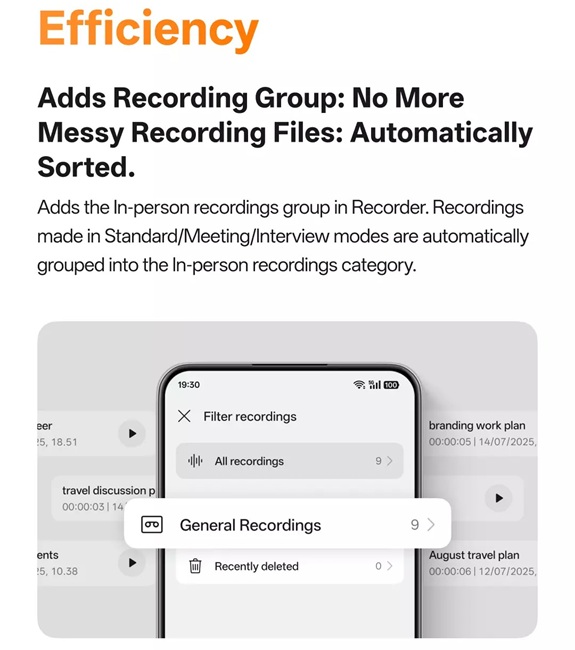Recording Grouping