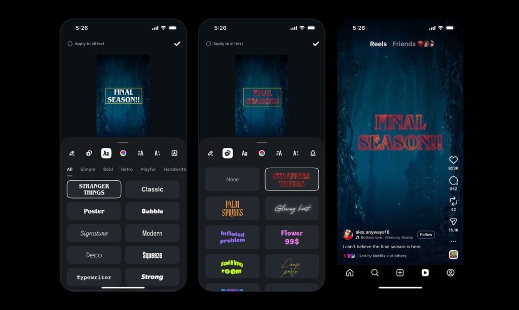 Instagram Launches Iconic Stranger Things Fonts with Signature Glow for Limited Time (1)